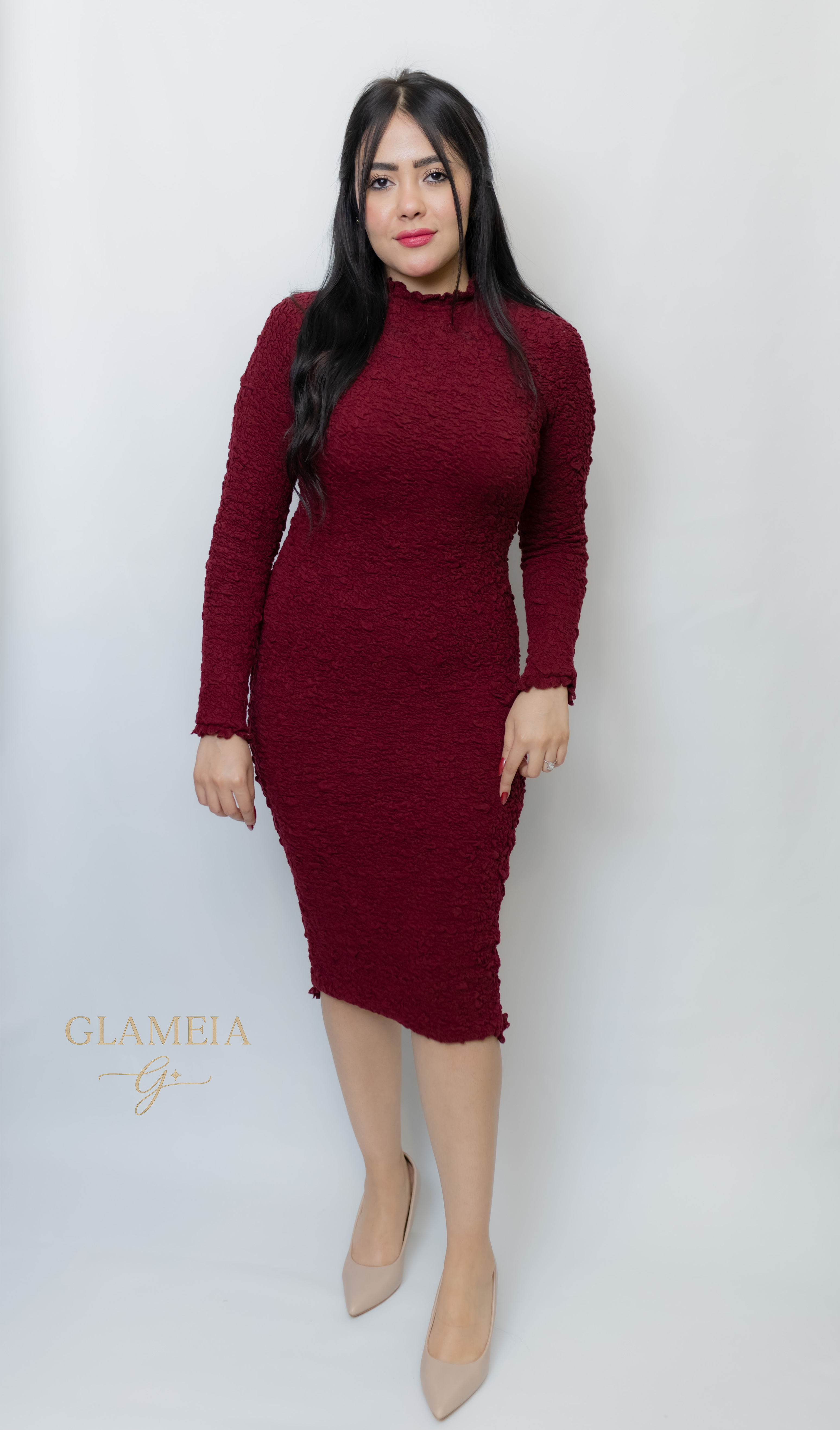 Burgundy Bodycon Dress