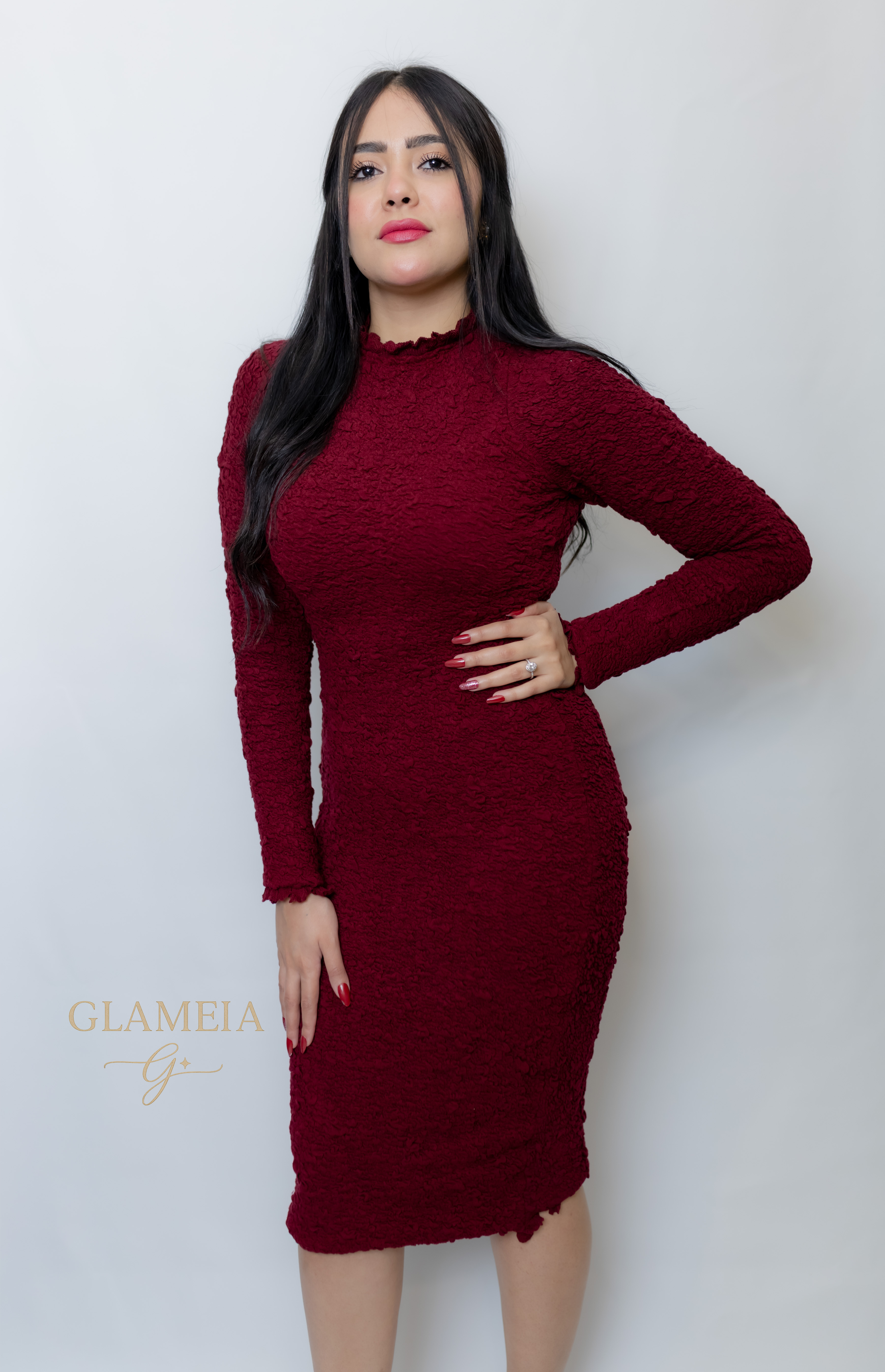 Burgundy Bodycon Dress